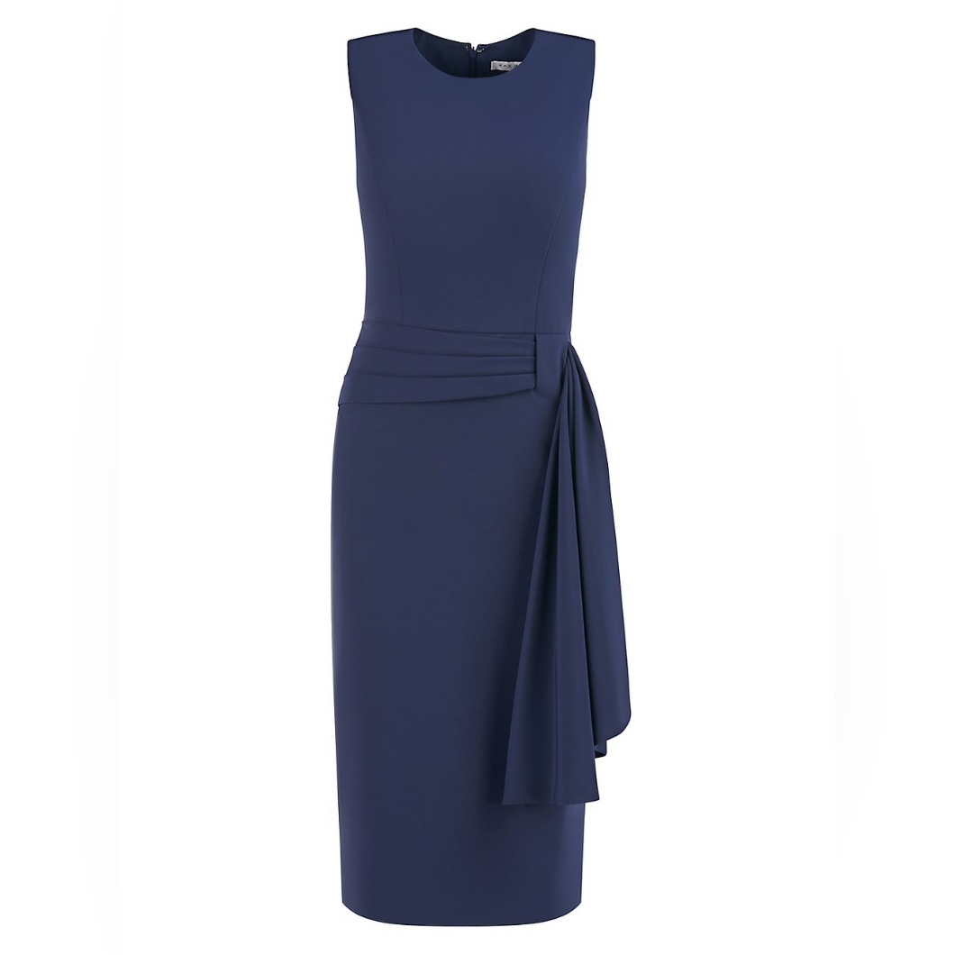 Kay Unger Raven Stretch Crepe Midi-Dress
